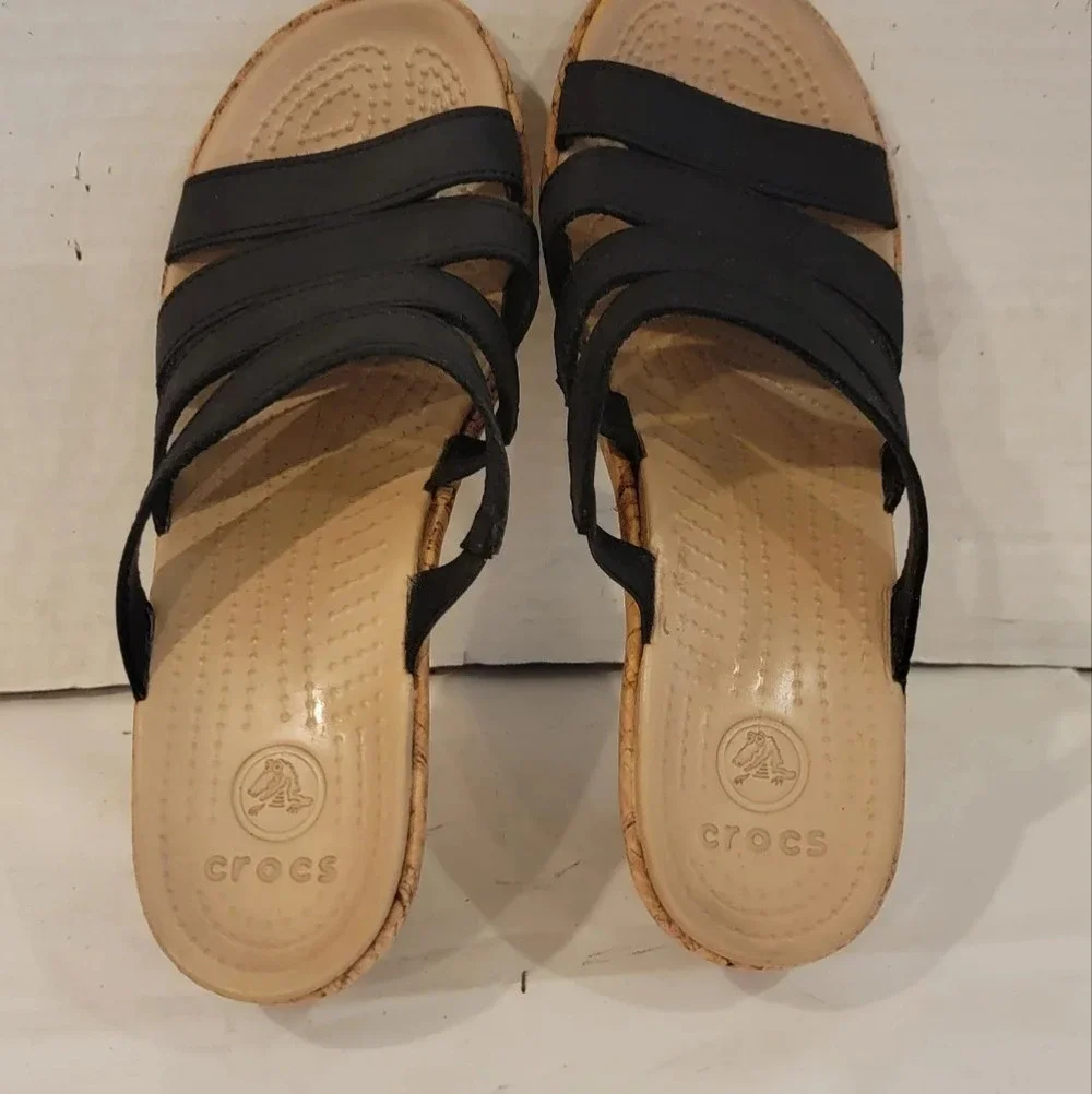 CROCS ALEIGH BLACK STRAPPY 2-3/4